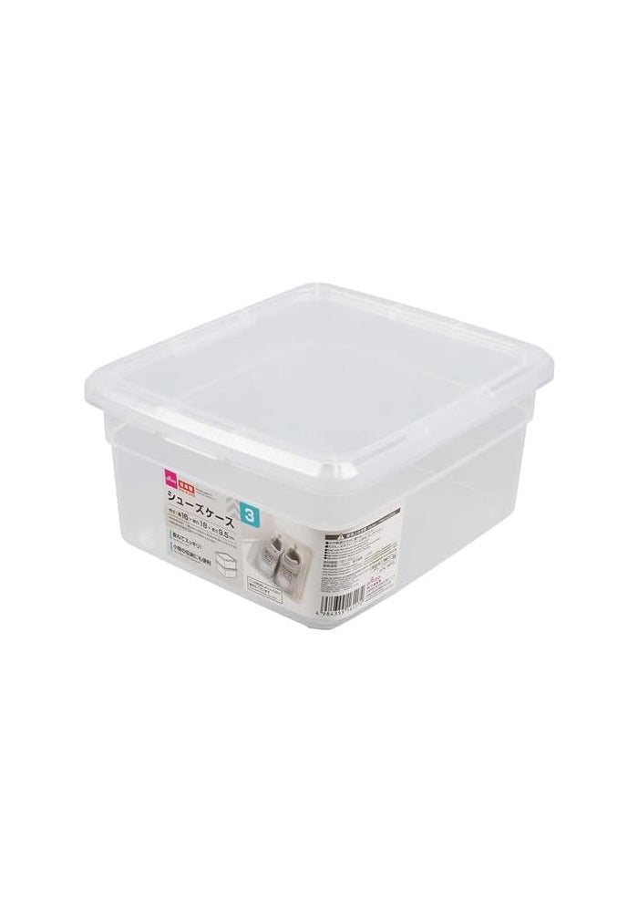 Daiso Shoe Case 3 - Clear Plastic Storage Box (W16 x D18 x H9.3 cm)